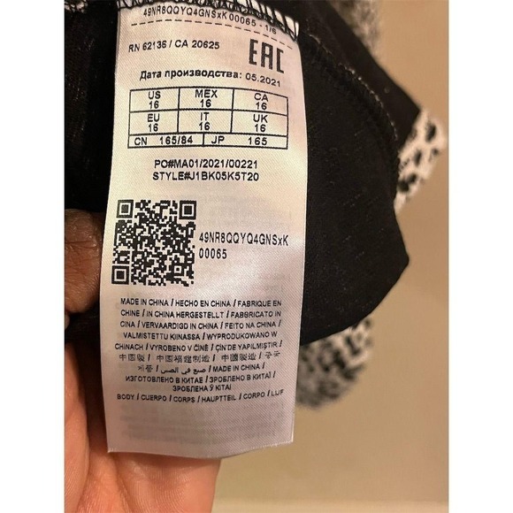 Guess Girls Dress Animal Print Long Sleeve Size 16 Vegan Leather Casual NEW - Picture 7 of 10